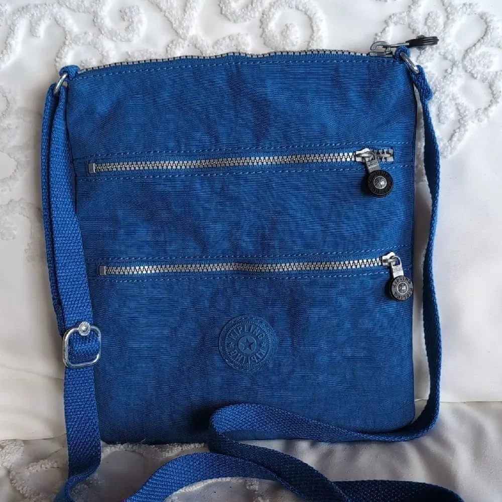 Kipling Keiko Medium, 💙Electric Blue Triple Zip Crossbody Handbag NWOT
